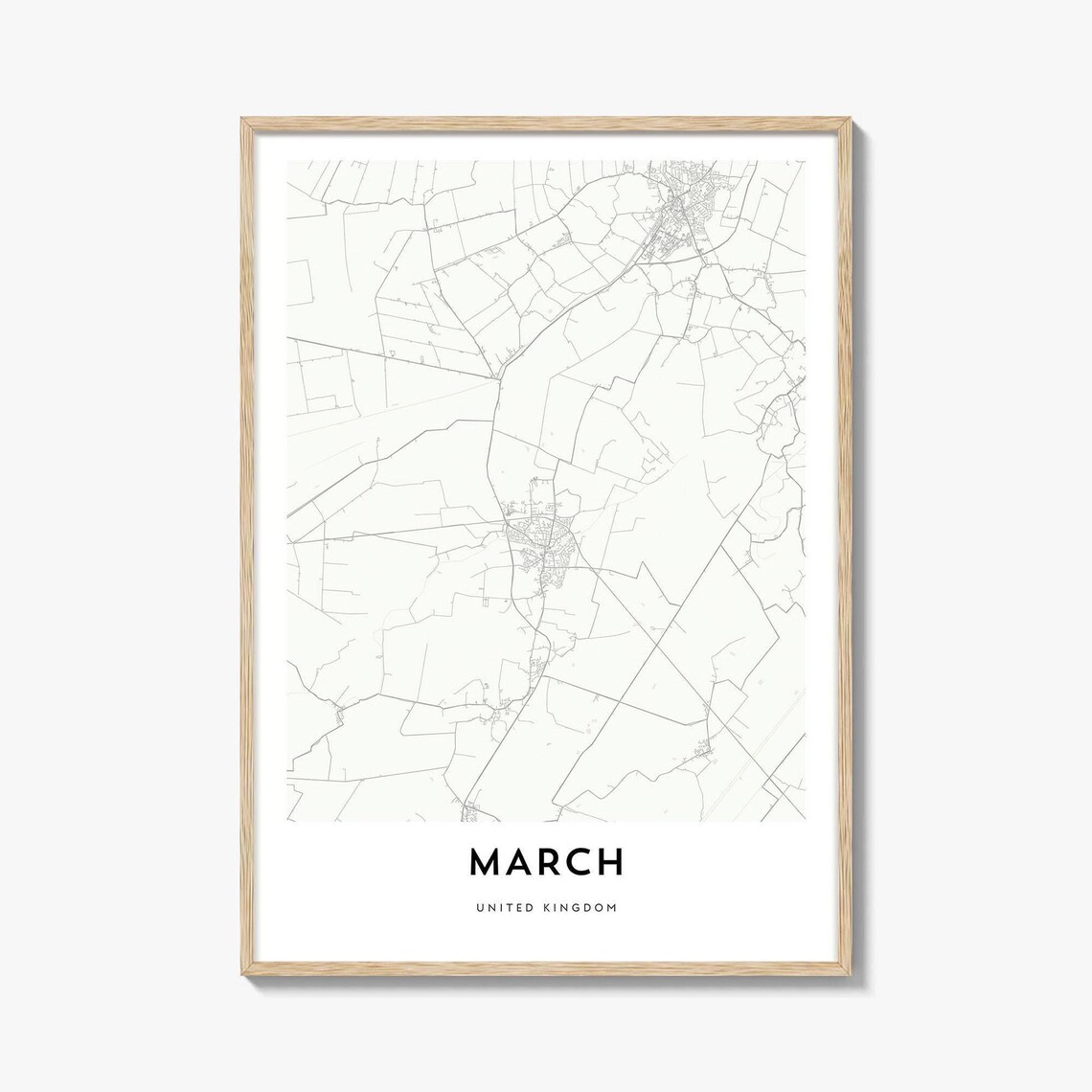 March United Kingdom Minimalist City Map Line Art Poster Gift