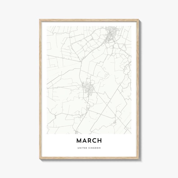 March United Kingdom Minimalist City Map Line Art Poster Gift