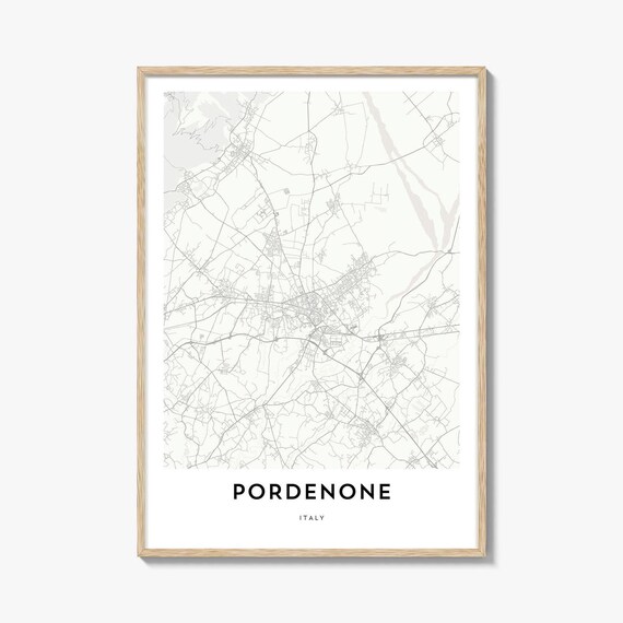 Pordenone Italy Minimalist City Street Map Modern Art Travel Poster
