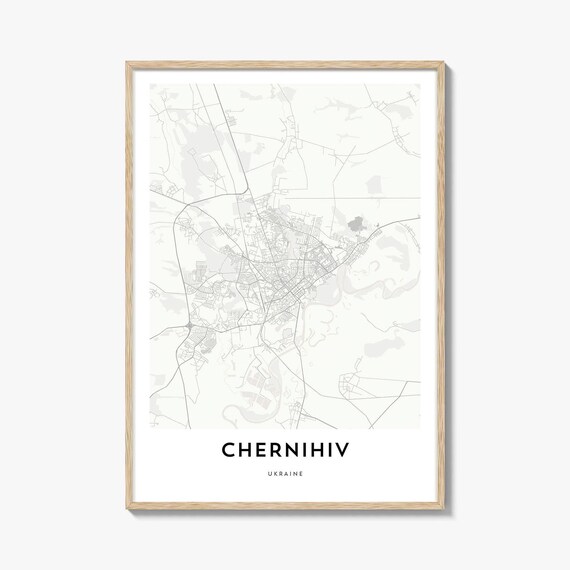 Chernihiv Ukraine Minimalist Street City Map Modern Travel Art Poster