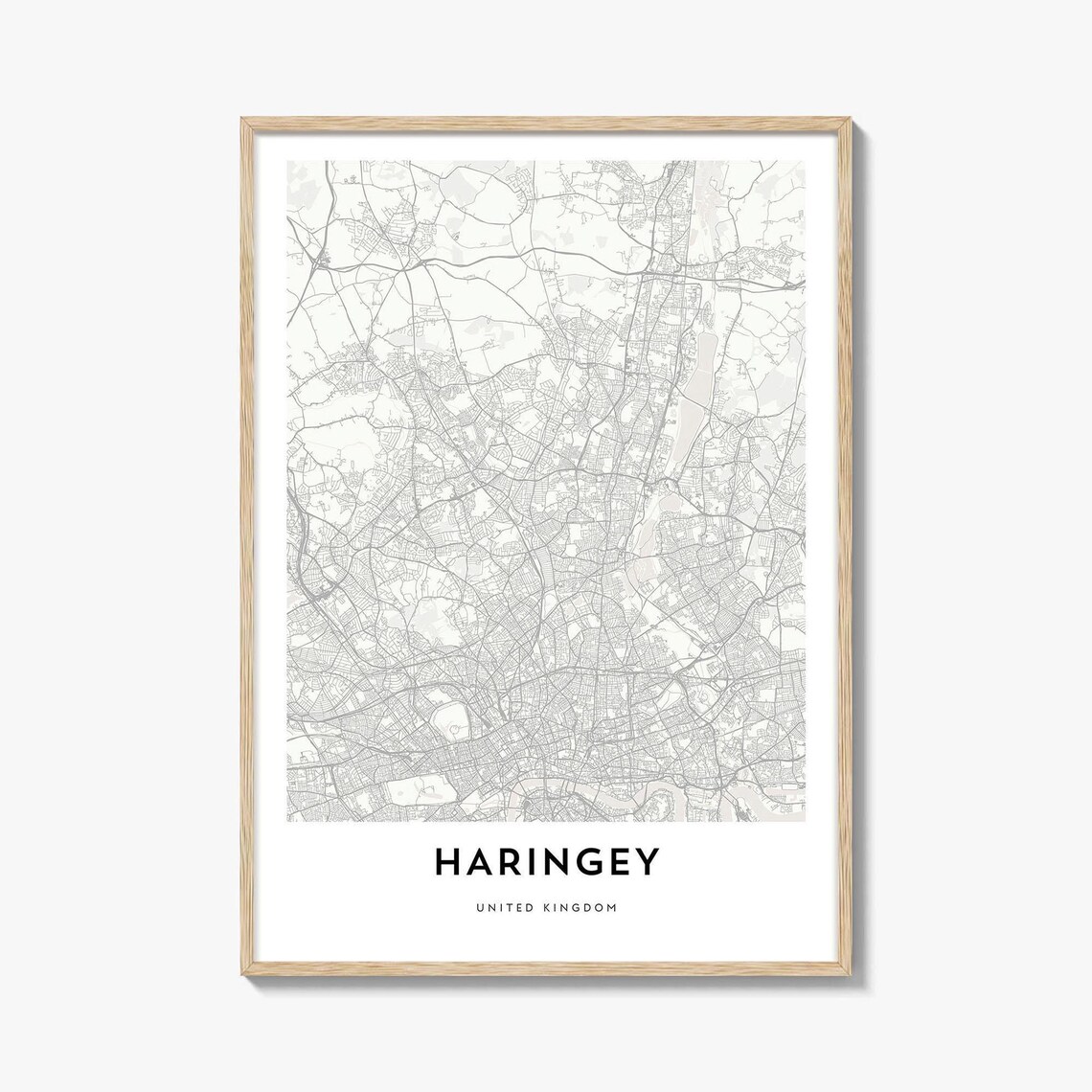 Haringey United Kingdom Minimalist London Borough Map Poster