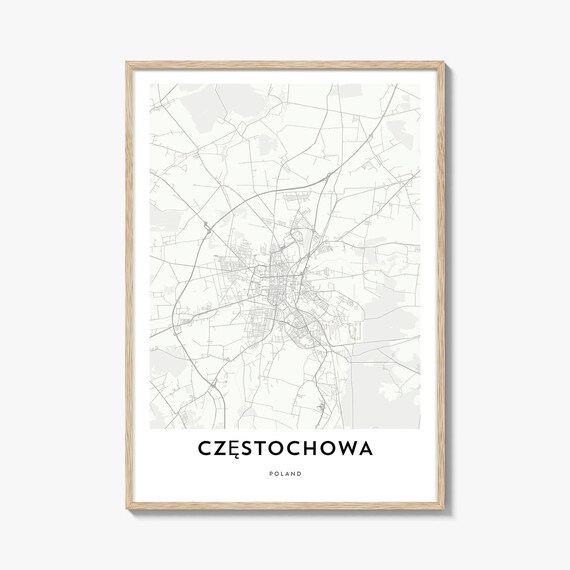 Czestochowa Poland Minimalist City Map Poster Modern Line Art