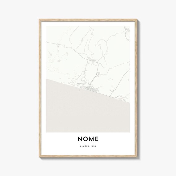 Nome Alaska Minimalist City Map Poster Modern Arctic Decor Artwork