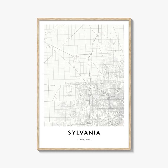 Sylvania Ohio Minimalist City Map Poster for Modern Home Wall Decor
