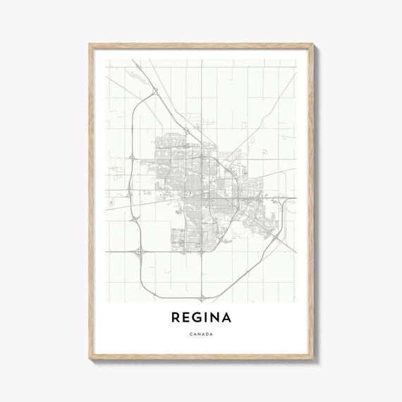 Regina Canada Minimalist City Street Map Decor Gift Wall Art