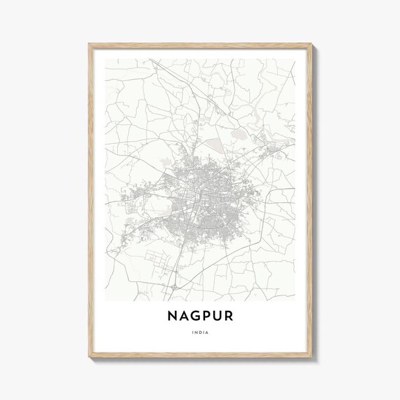 Nagpur India Minimalist City Street Map Travel Artwork Poster
