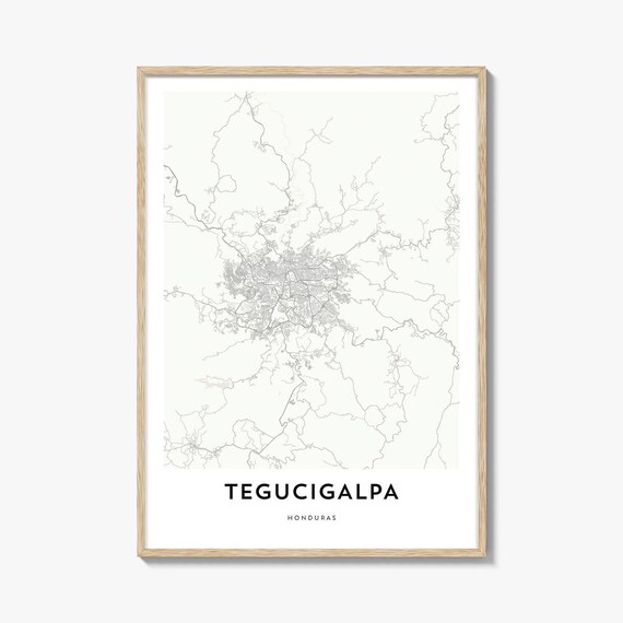 Tegucigalpa Honduras Minimalist City Street Map Art Print Decor