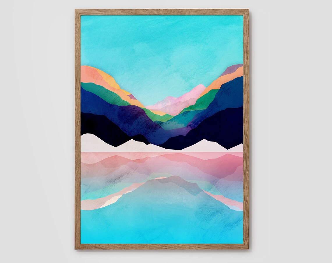 Mountain Landscape Art Print, Nature Wall Decor