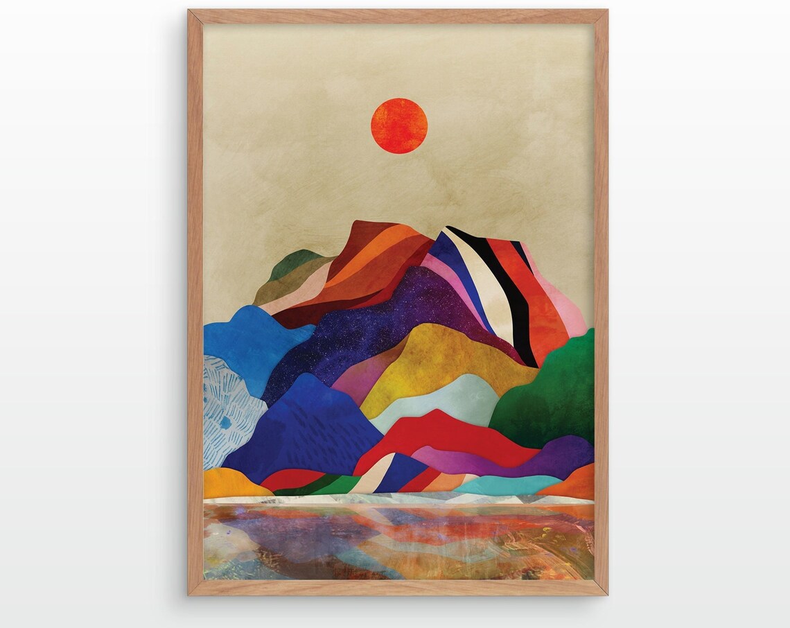 Mountain Landscape Art Print, Nature Scene
