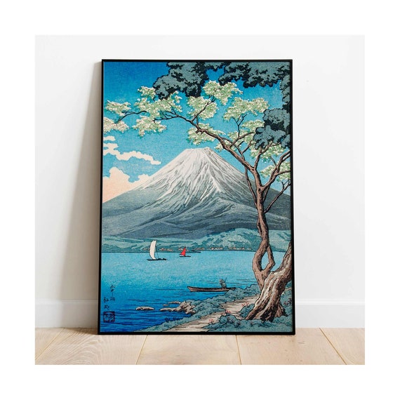 Mount Fuji Lake Yamanaka Japanese Art Print Poster Or Picture Decoration For Office Home