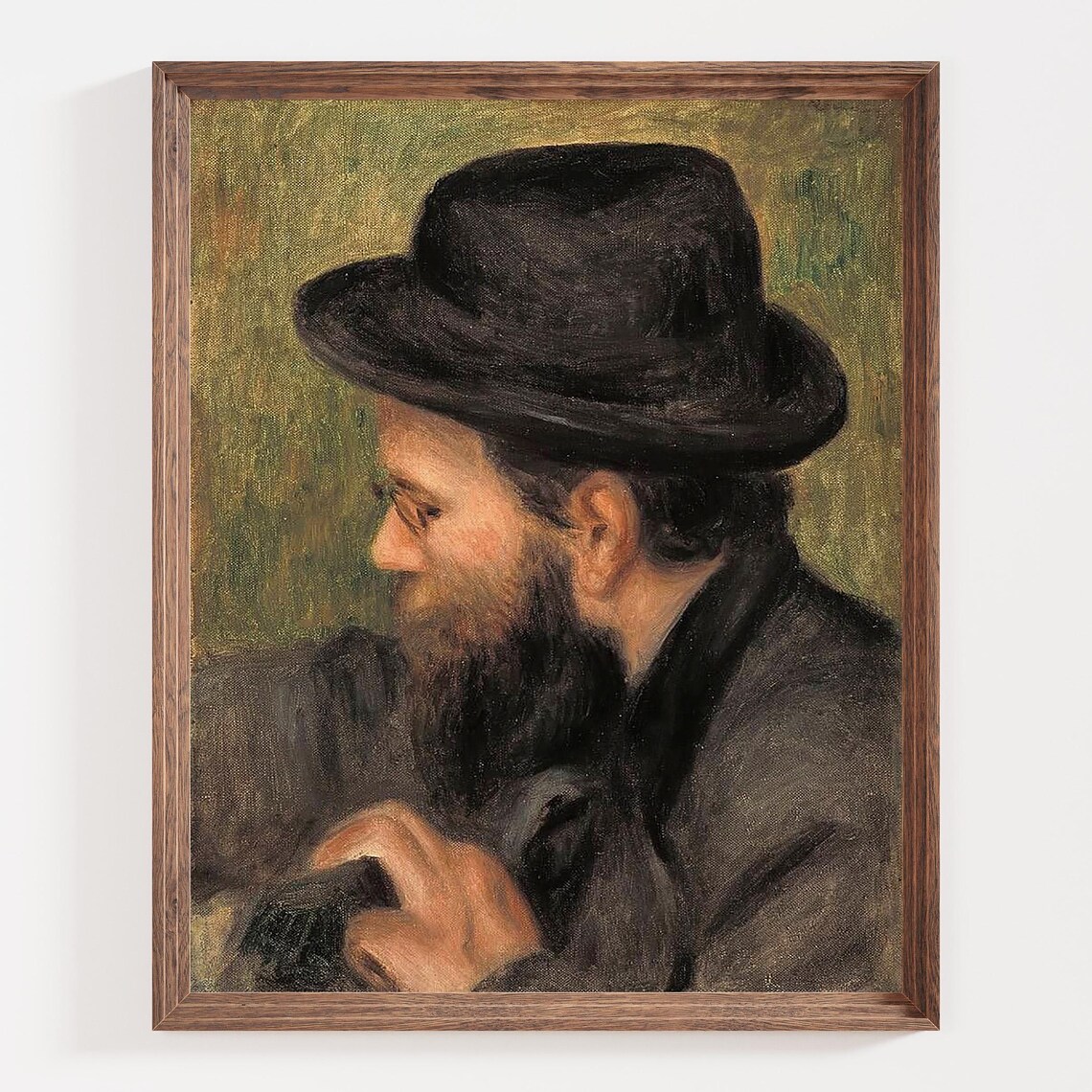 Impressionist Bearded Man With Black Hat Vintage Portrait Painting Poster - Image 4