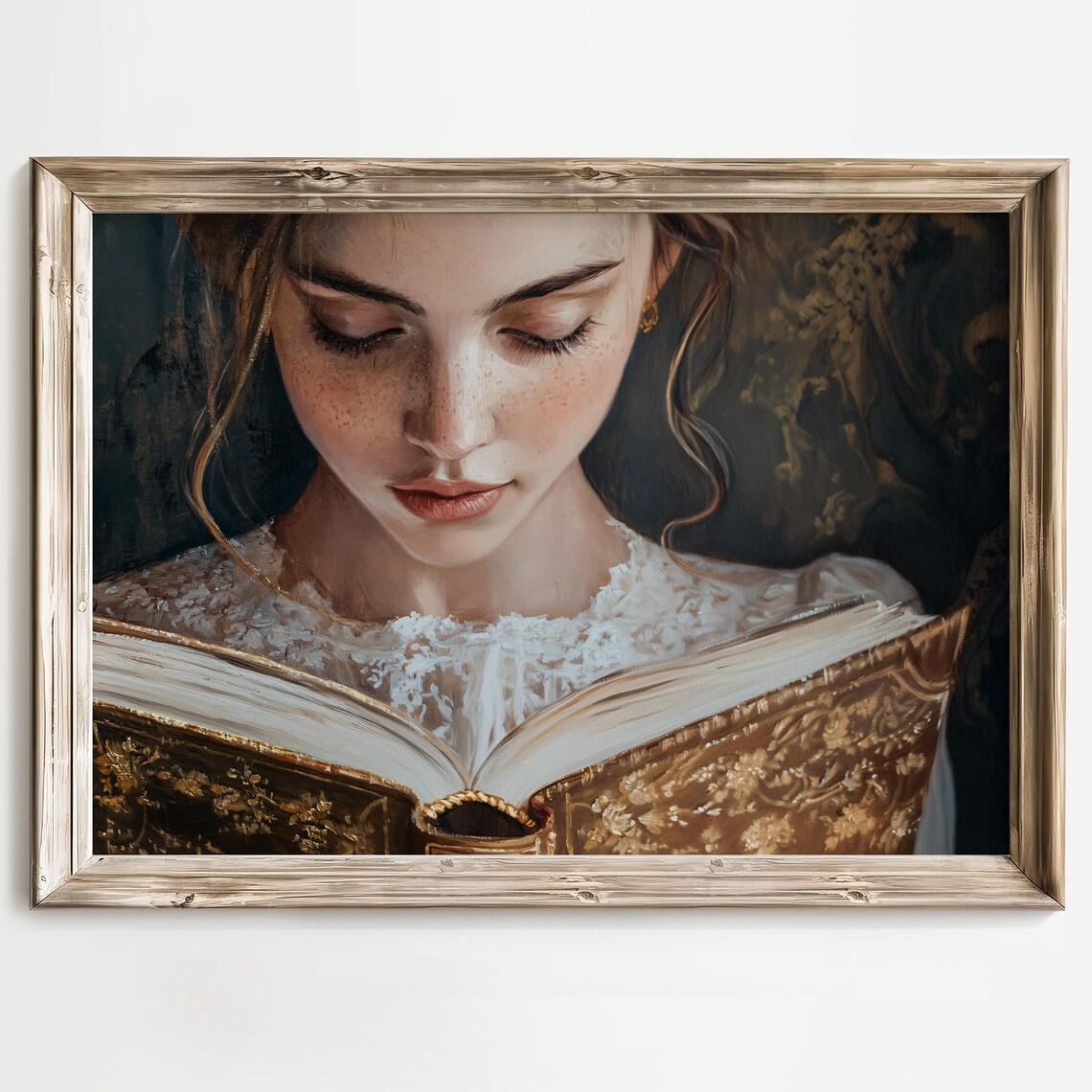 Vintage Girl Reading A Book Art Print, Literature - Image 2