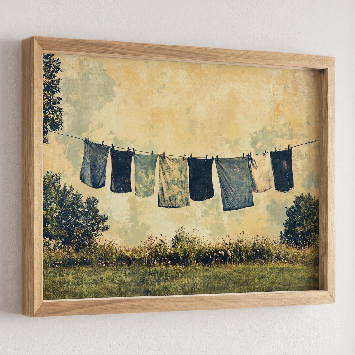 Vintage Clothesline, Rustic Farmhouse Art Print - Image 2