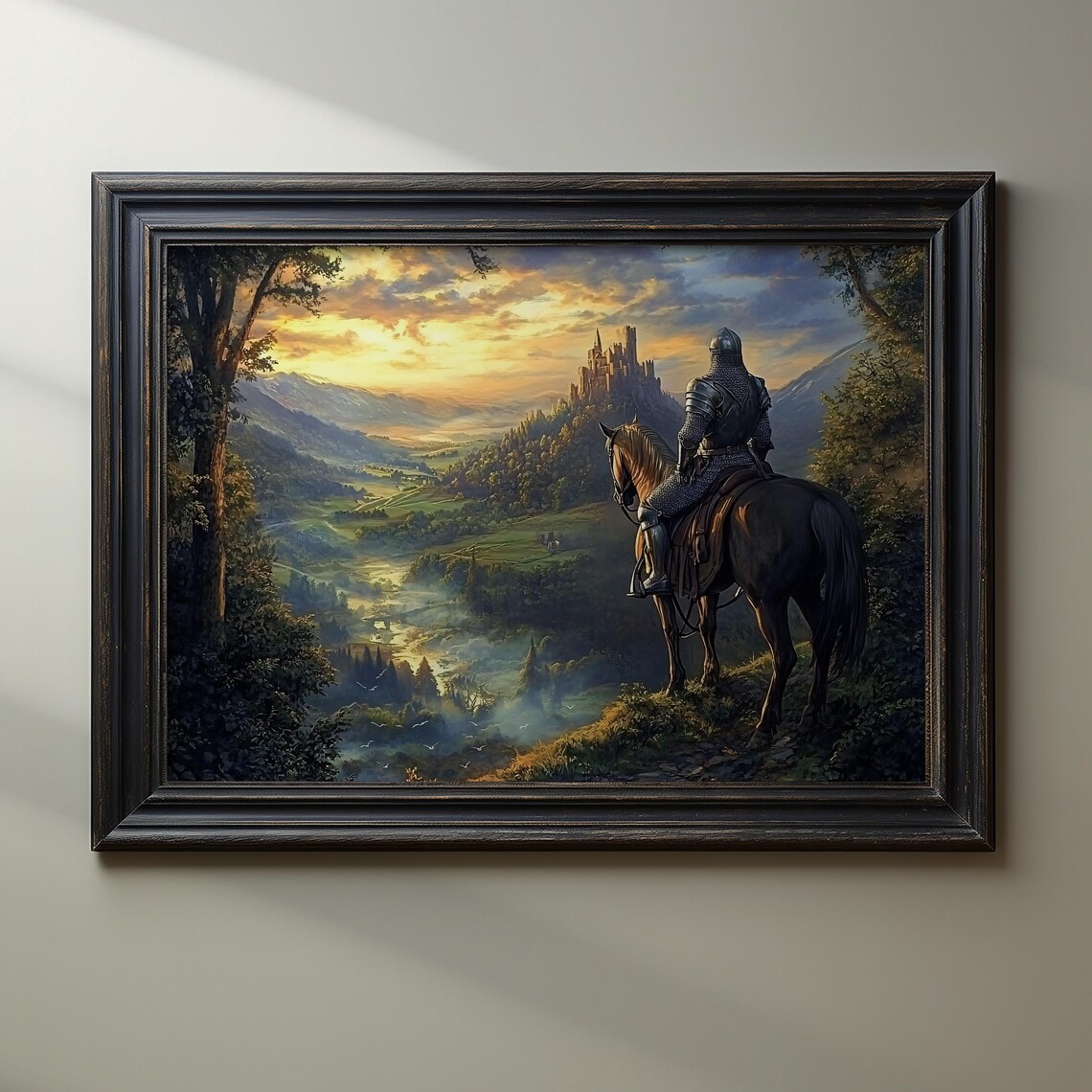 Medieval Fantasy Knight On Horseback Art Print - Image 4
