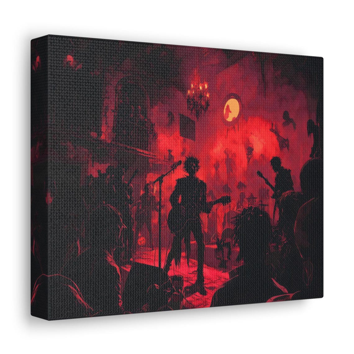 Zombie Rock Band Performing on a Red Lit Stage Spooky Concert Wall Art - Image 3