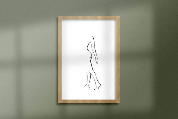 Woman Body Outline Minimalist Line Art Print