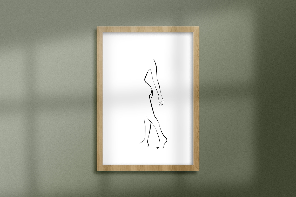 Woman Body Outline Minimalist Line Art Print
