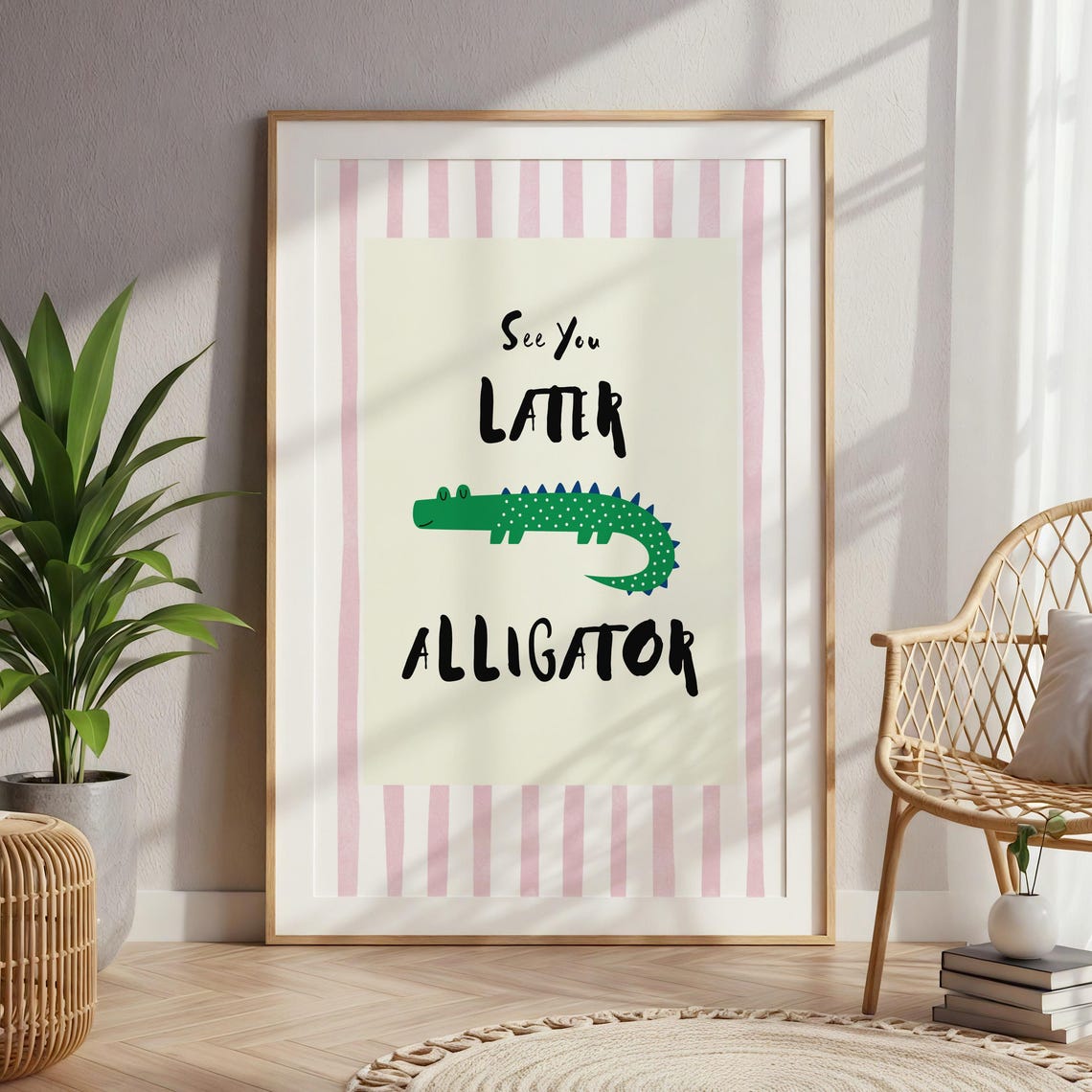 See You Later Alligator Nursery Quote Cute Kids Room Art Poster