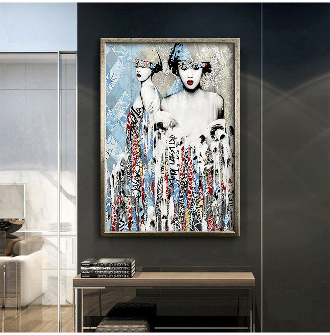 Graffiti Pop Art Twin Women Bold Street Style Modern Art Poster - Image 2