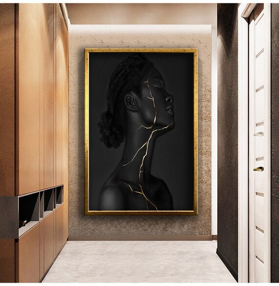 Modern Art African Woman Abstract Design Print Painting Wall Art Ready To Hang Painting Gift Print