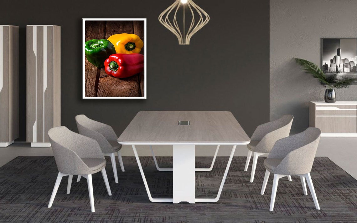 Colorful Bell Peppers Rustic Wood Kitchen Food Photography Art Poster - Image 4