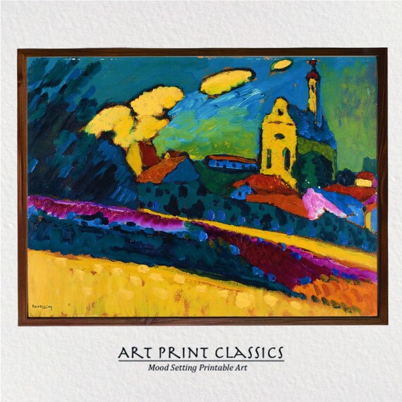 Wassily Kandinsky Church Village Expressionist Colorful Abstract Landscape Poster