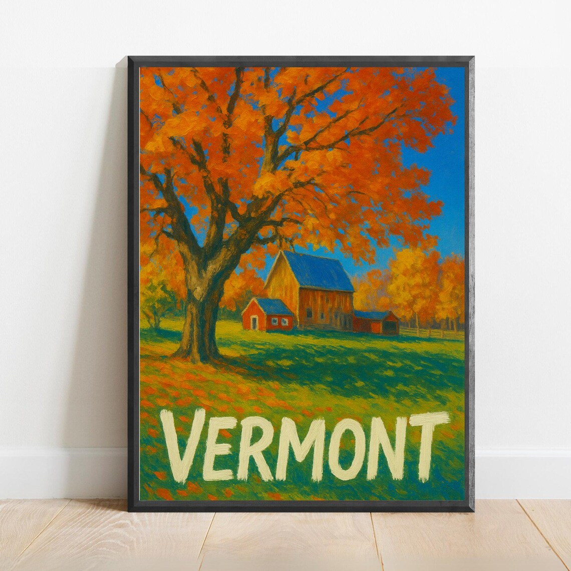 Vermont Impressionist Travel Poster, Modern Decor