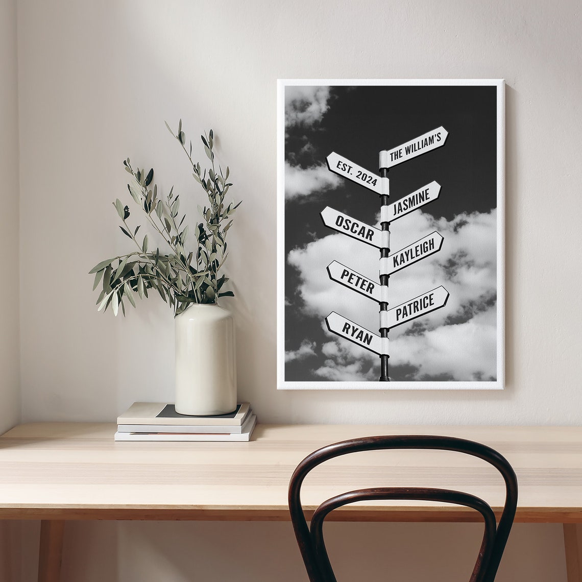 Personalized Family Name Street Signpost Custom Names Date Poster - Image 3