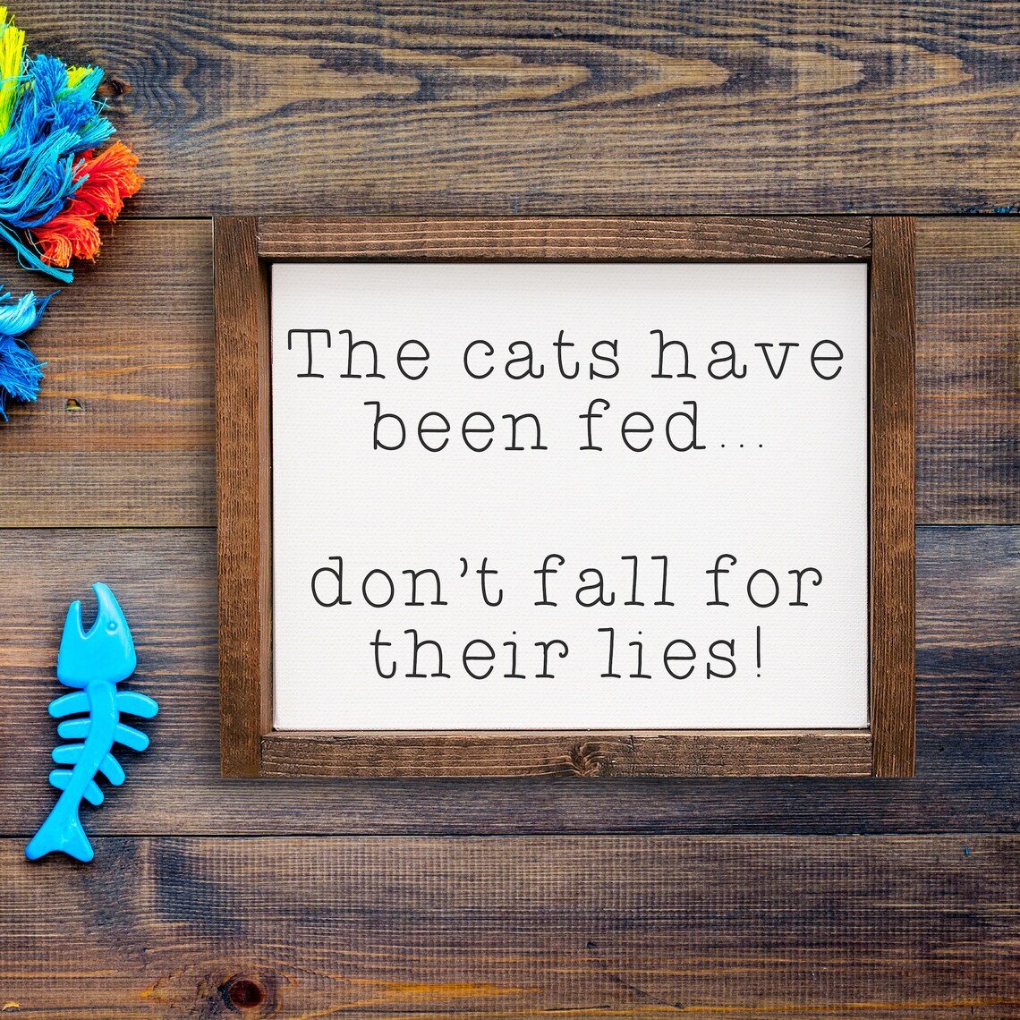 The Cats Have Been Fed, Funny Cat Feeding Station Art Print - Image 3