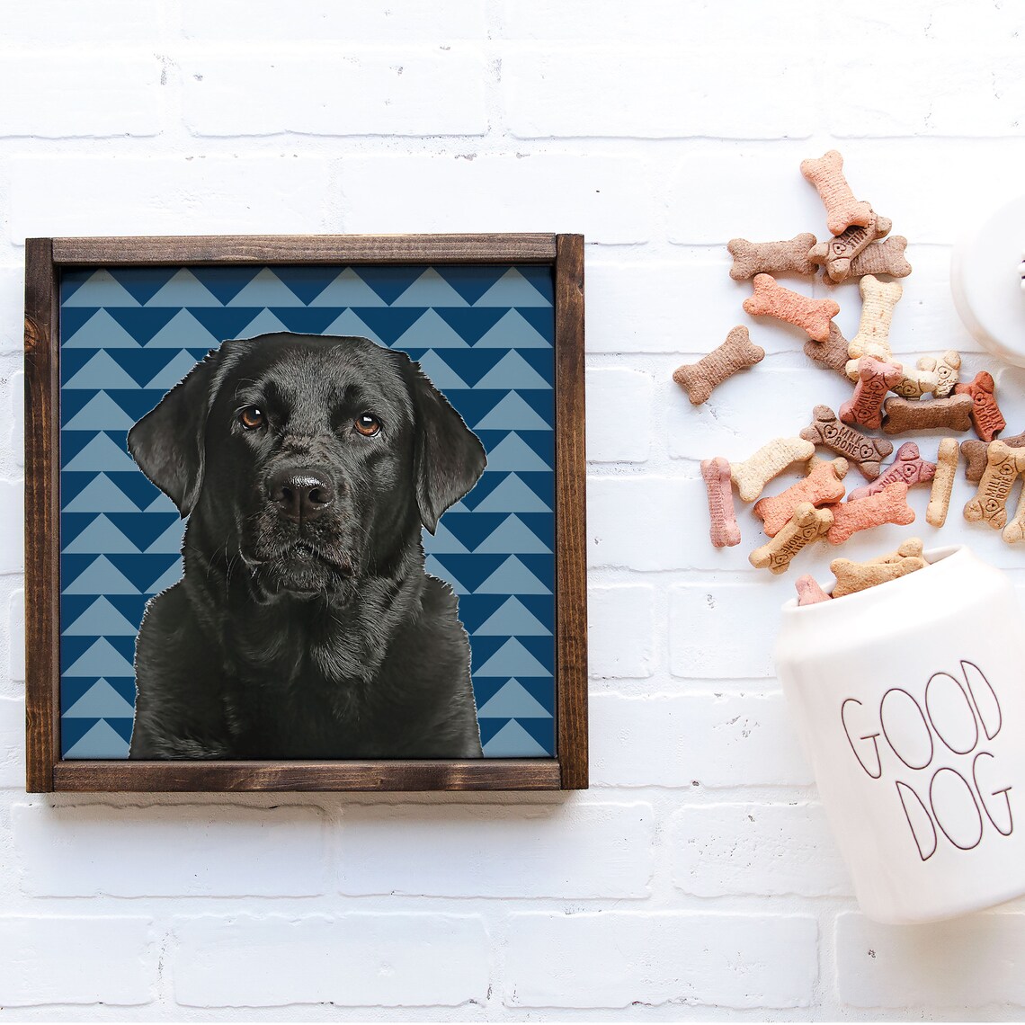 Custom Pet Portrait, Oil Effect With Background Pattern - Image 3