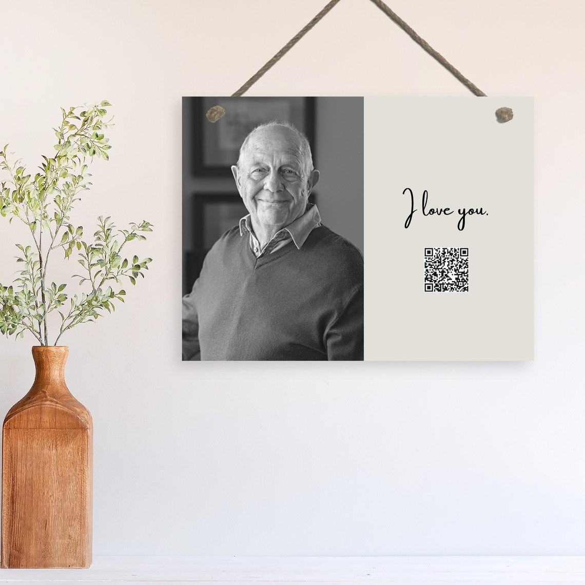 Personalized Memorial Voicemail QR Code Photo Keepsake Gift Poster - Image 2