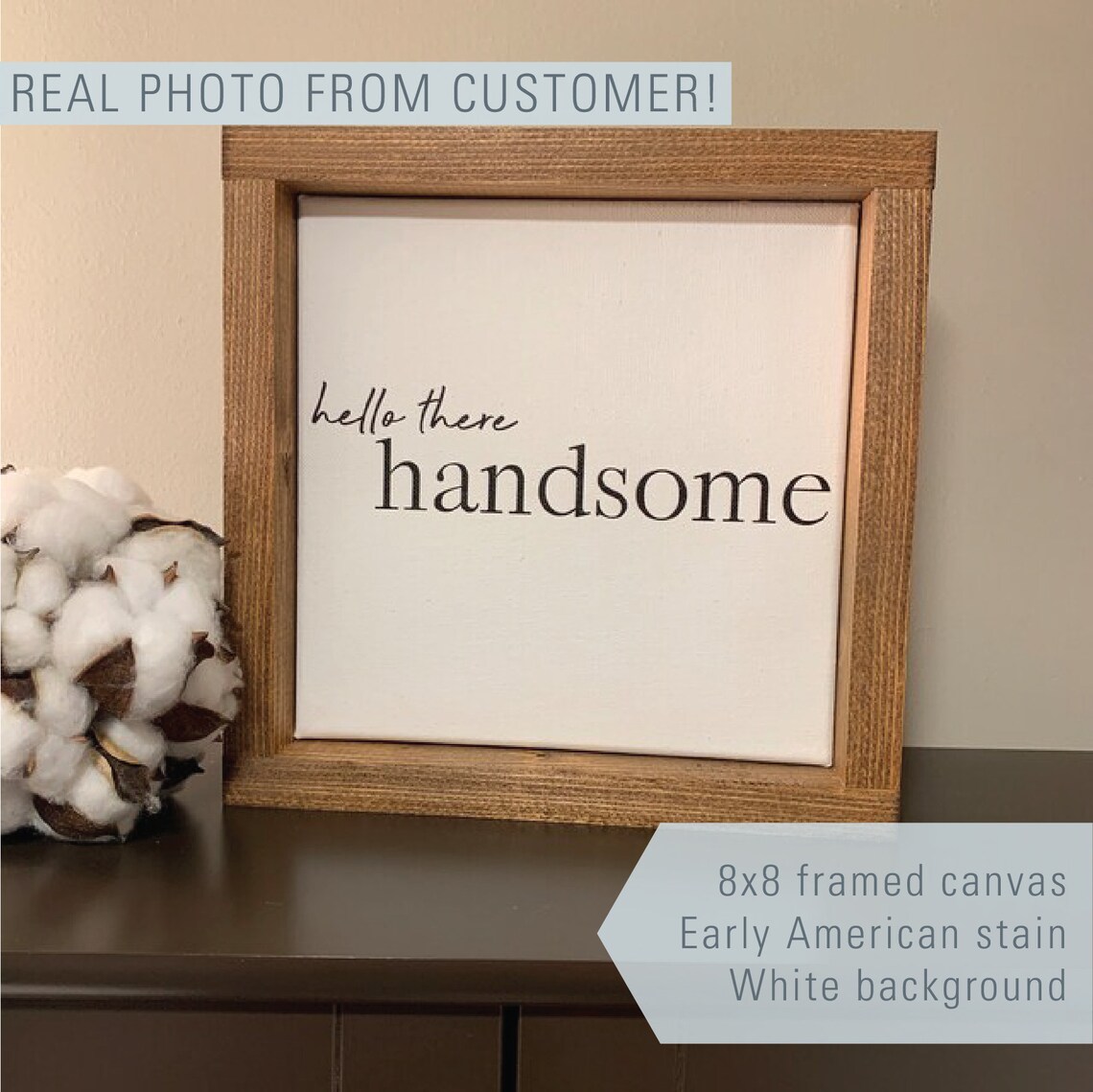 Hello There Handsome Bedroom Bathroom Sign Art Print - Image 2