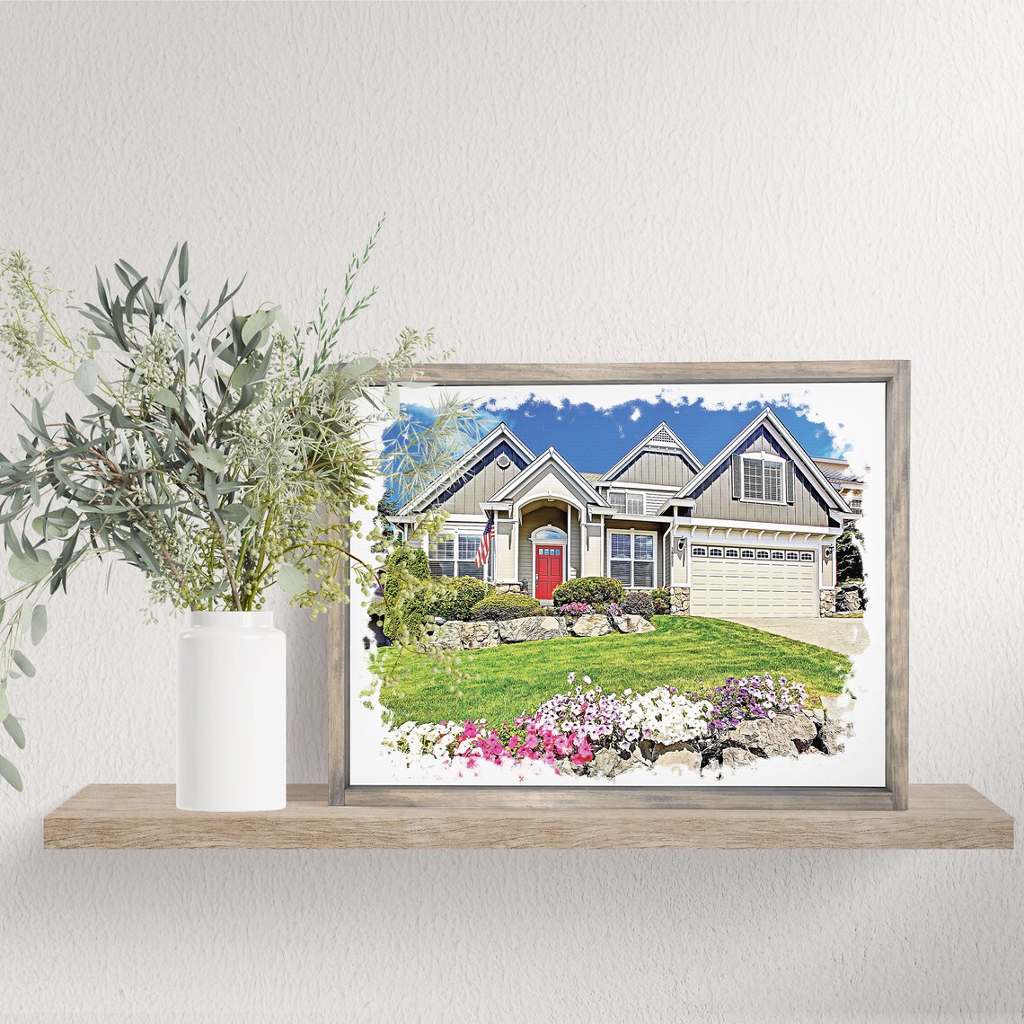 Custom Watercolor House Portrait 168 Huron Street Home Poster - Image 3