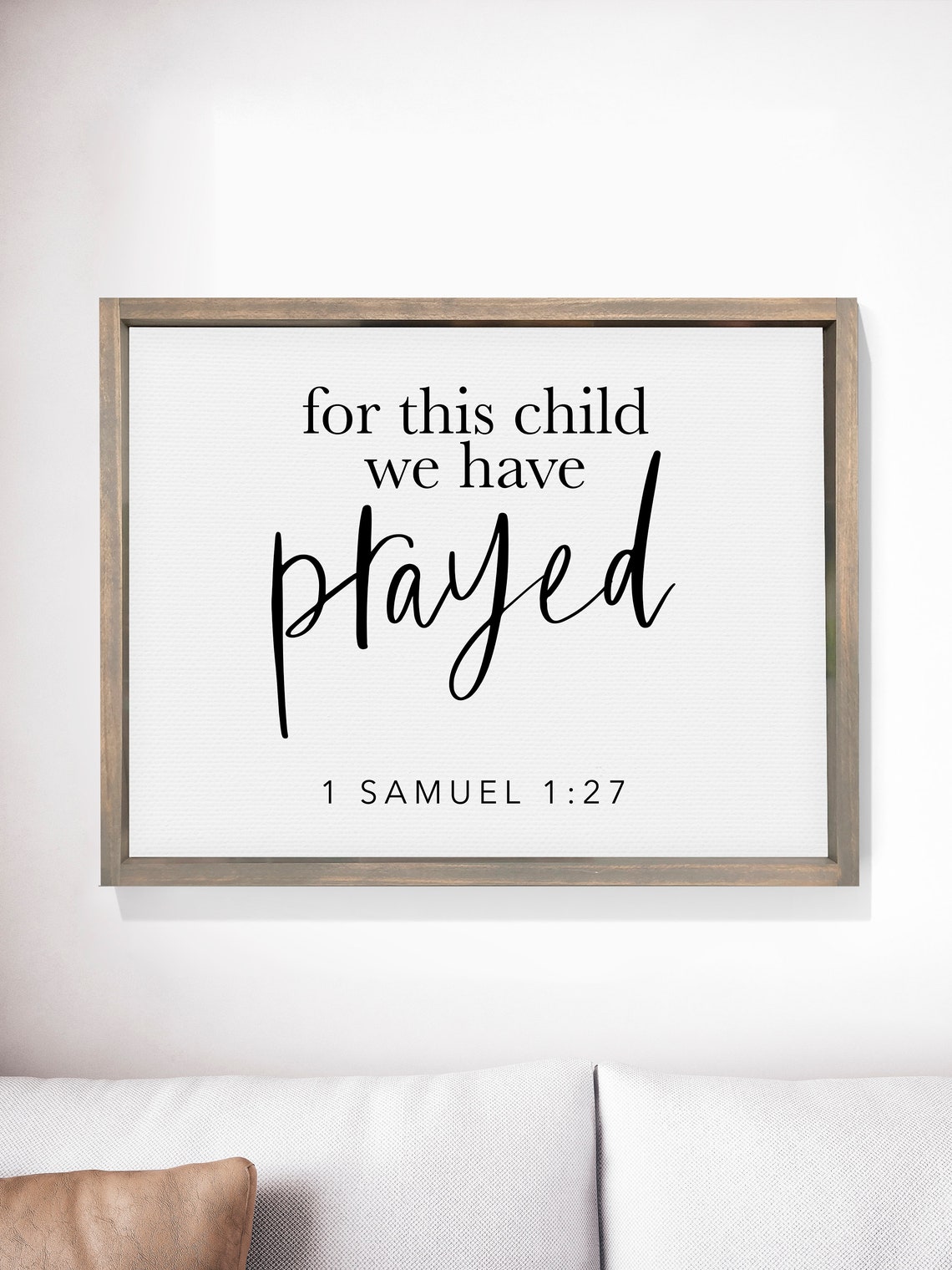 For This Child We Have Prayed 1 Samuel 1:27 Framed Nursery Poster - Image 2
