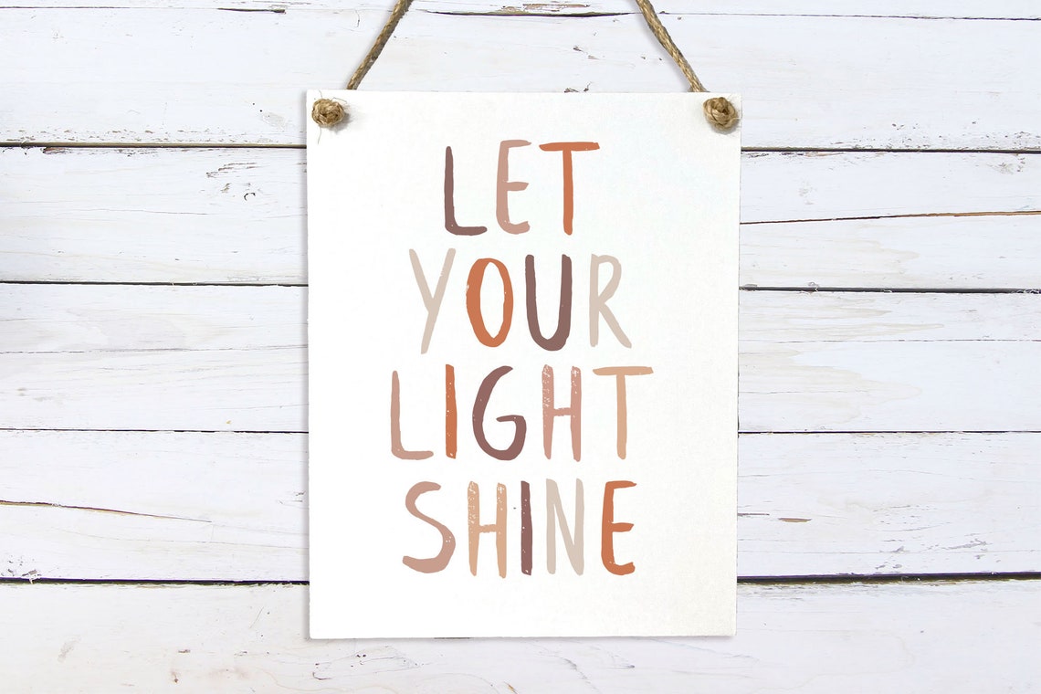 Let Your Light Shine Boho Earth Tone Inspirational Quote Poster - Image 2
