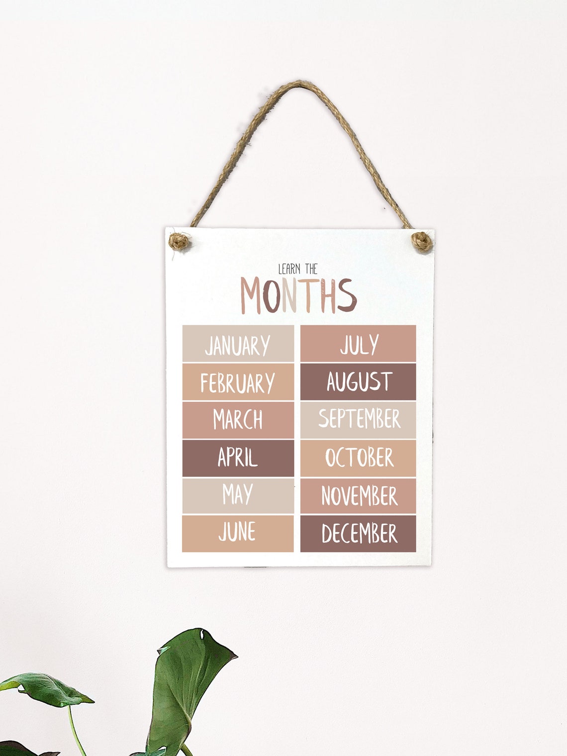 Learn the Months of the Year Boho Kids Educational Chart Poster - Image 2