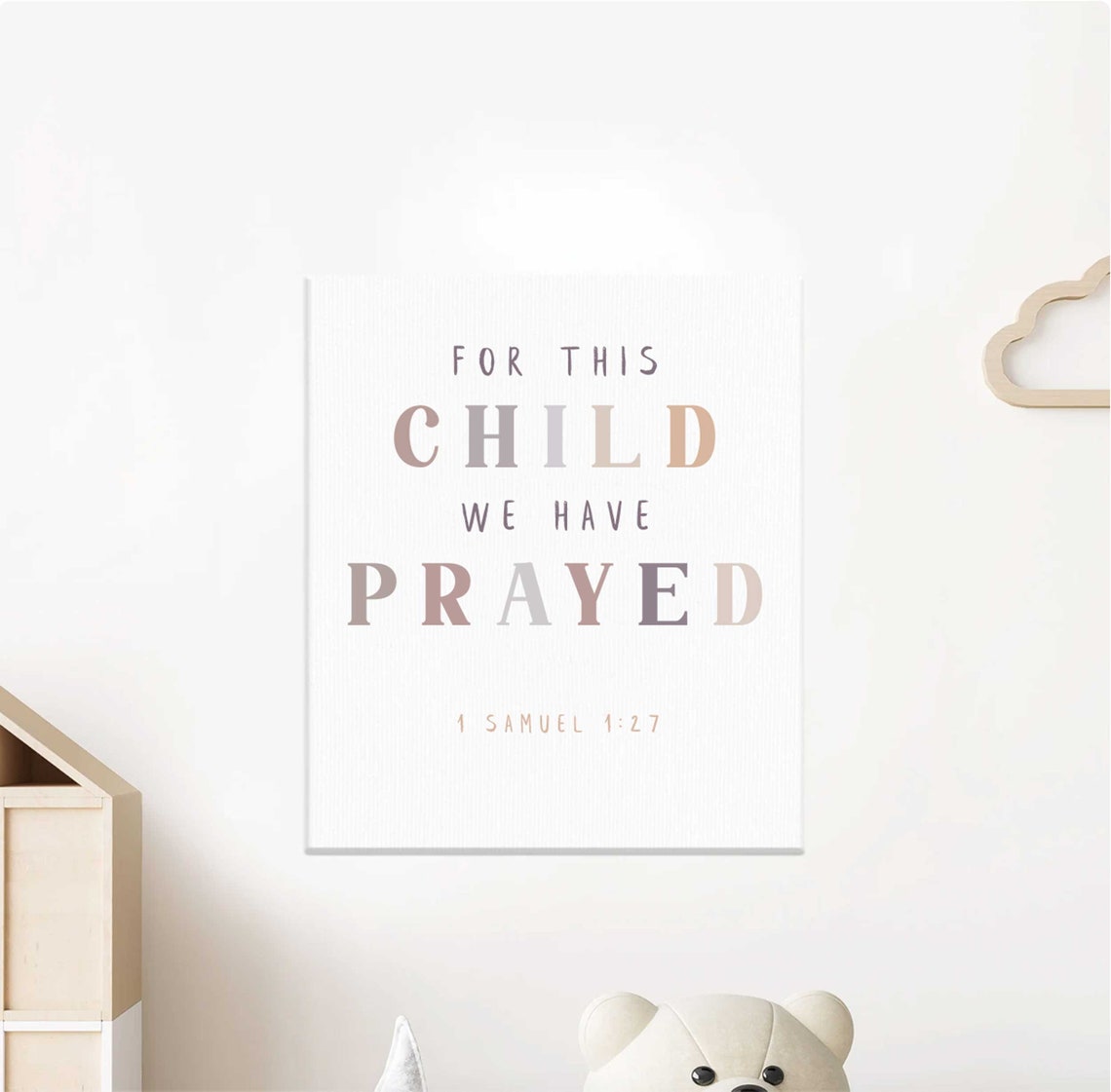 For This Child We Have Prayed 1 Samuel 1:27 Nursery Wall Art - Image 3