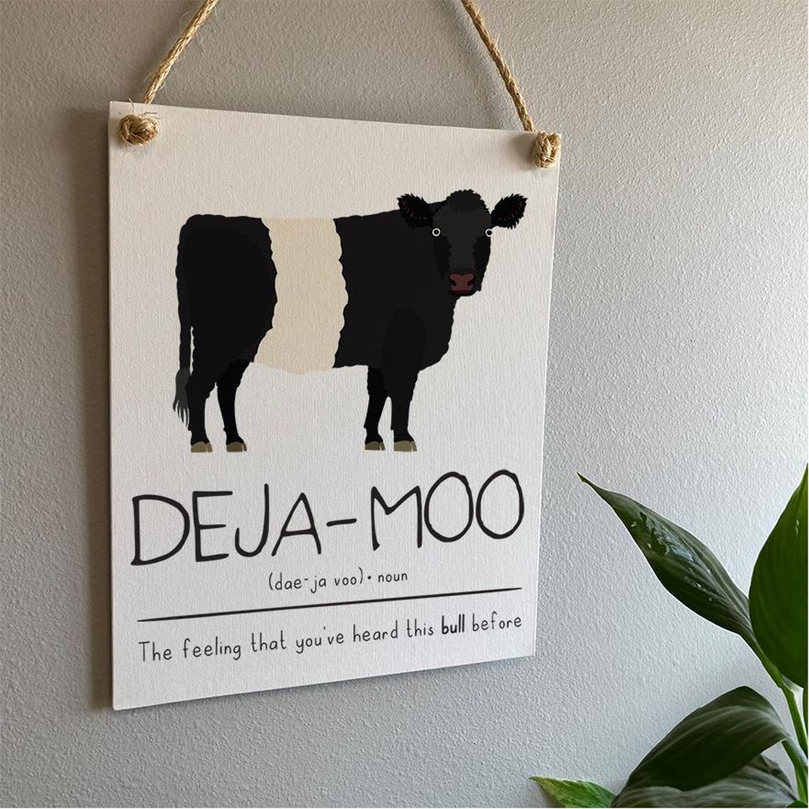 Deja Moo Funny Cow Pun Dictionary Definition Farmhouse Animal Poster - Image 2