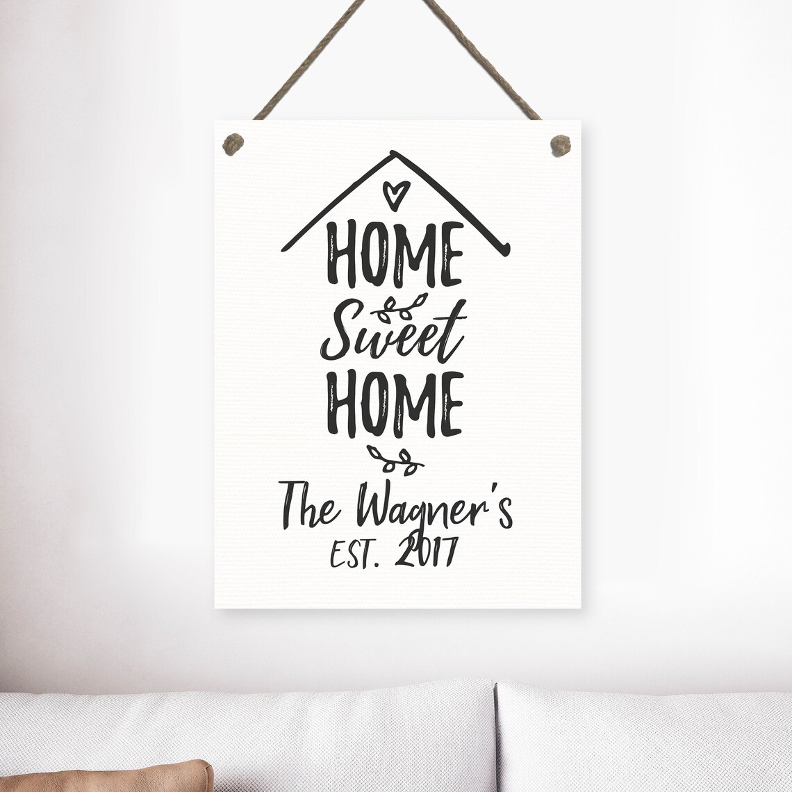 Home Sweet Home Custom Family Name Sign Farmhouse Wall Art Decor - Image 2