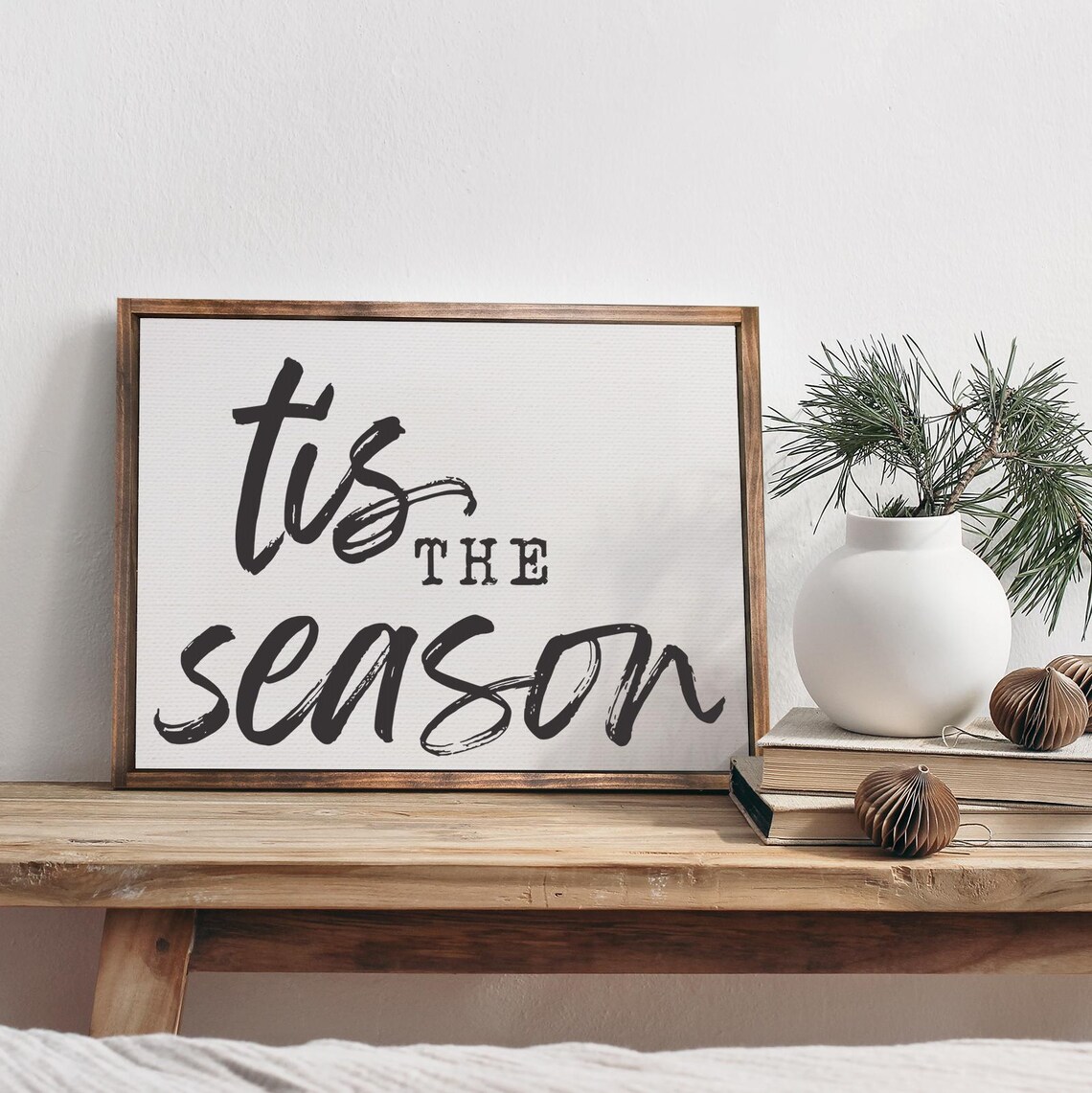 Tis The Season Rustic Christmas Decor Art Print