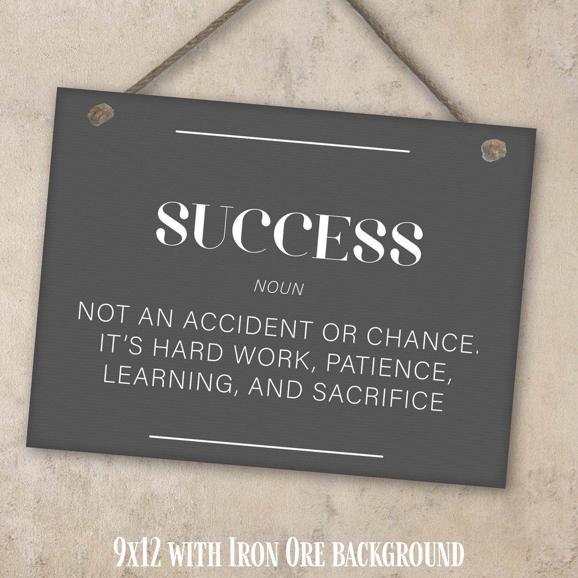 Success Noun Definition Motivational Office Success Quote Poster - Image 2
