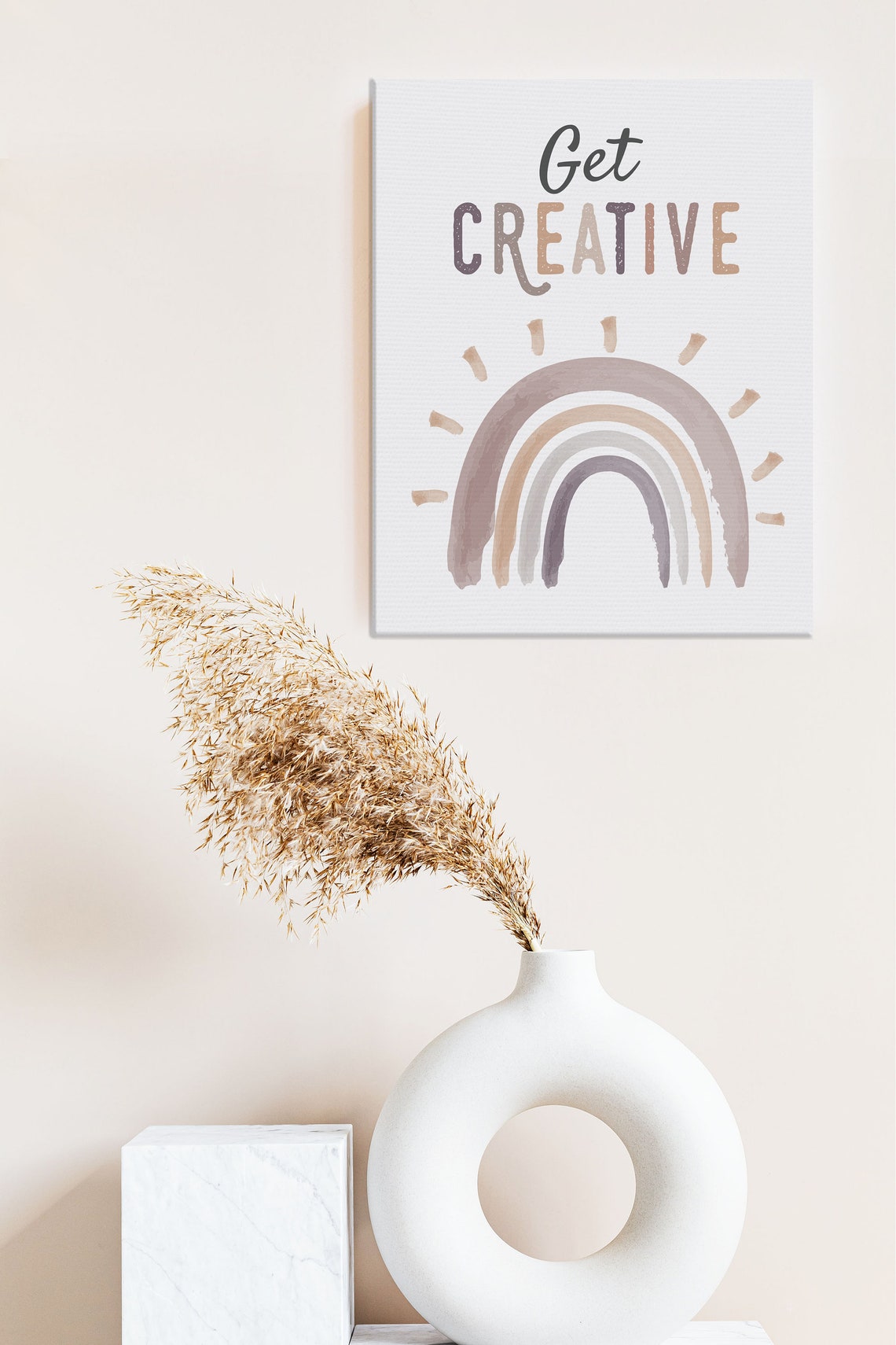 Get Creative Boho Rainbow Kids Art Room Playroom Decor Poster - Image 3