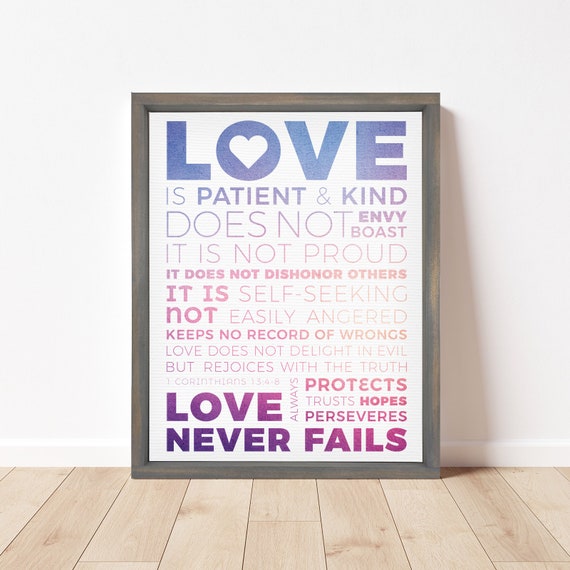 Love Is Patient Love Is Kind Motivational Bible Verses Uplifting Religious Decor Inspiring Farmhouse Wall Signs Wood Framed