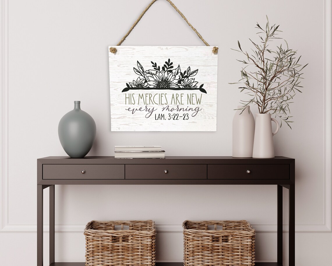 His Mercies Are New Every Morning Faux Wood Art Print - Image 2