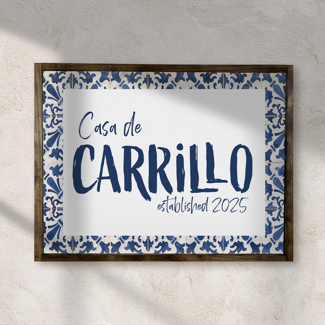 Personalized Casa De Family Name Sign Spanish Tile Decor Poster