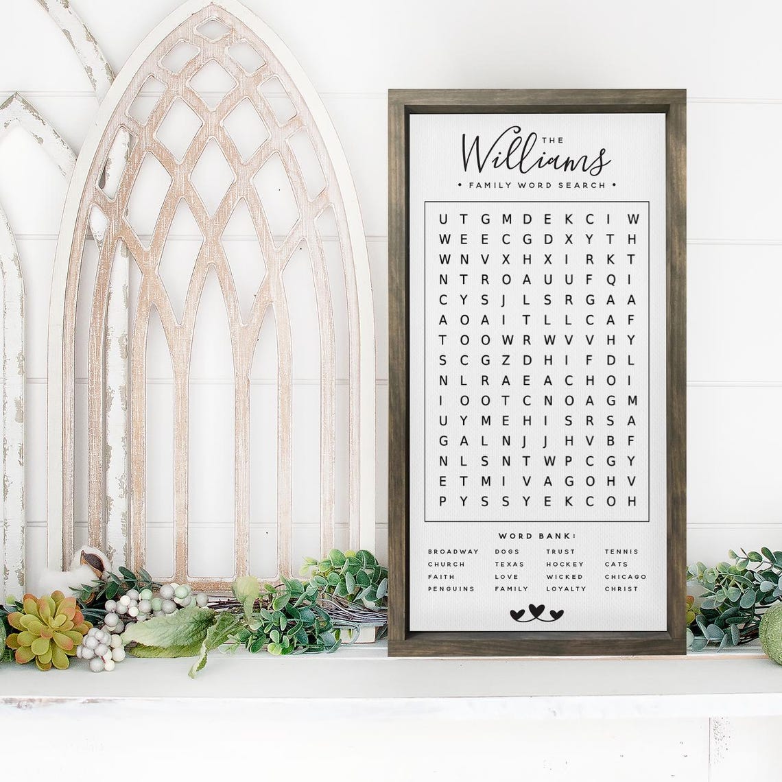 The Williams Family Word Search Puzzle Custom Decor Gift Poster