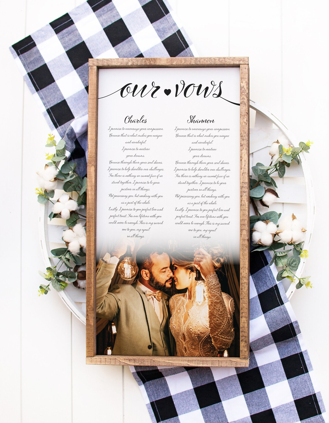 Custom Vows Wedding Art Print, Anniversary Gift - Image 3