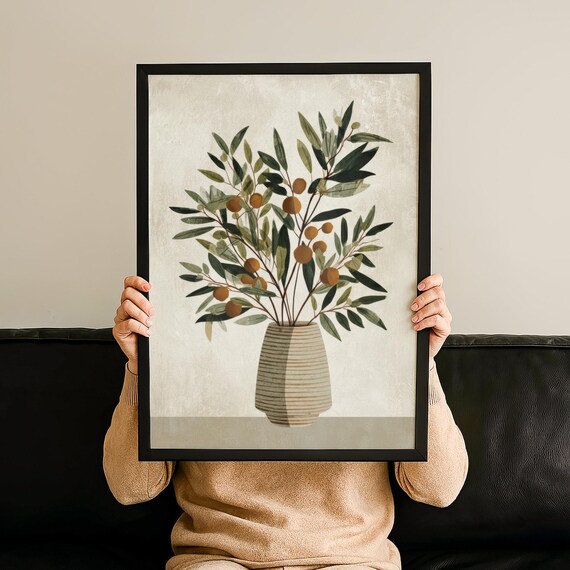 Japandi Botanical Art Poster Wabi Sabi Decor Neutral Wall Print Cozy Gift Modern Home Artful Minimalism No 138