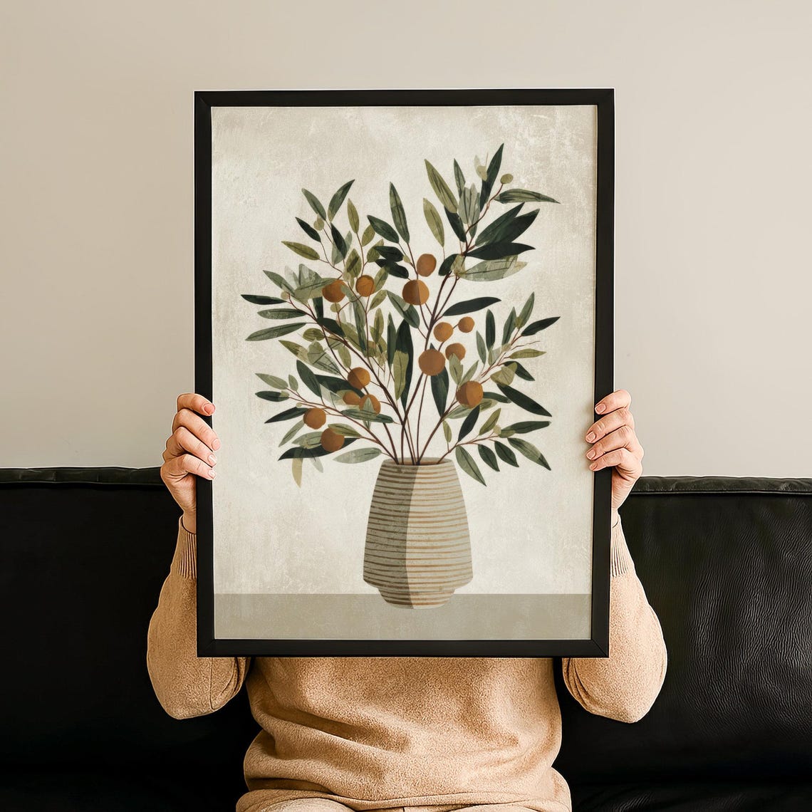 Japandi Botanical Art Poster Wabi Sabi Decor Neutral Wall Print Cozy Gift Modern Home Artful Minimalism No 138