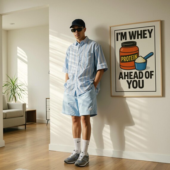 I'm Whey Ahead Of You Funny Protein Gym Retro Quote Wall Art